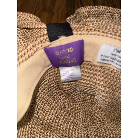 David and Young Sun Hat Womens One Size Beige Packable Wide Brim Floppy travel - Picture 4 of 7